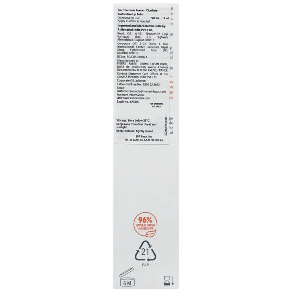 Avene Cicalfate+ Repair Lip Balm, 10 ml