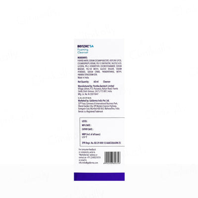 Benzac SA 2% Salicylic Acid Foaming Cleanser