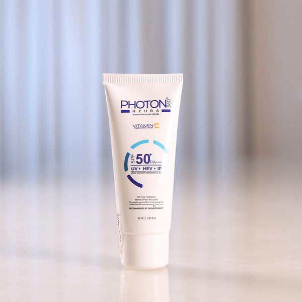 Photon Hydra 360 Sunscreen Fluid Cream | With Hyaluronic Acid & Vitamin C | SPF 50+ PA+++
