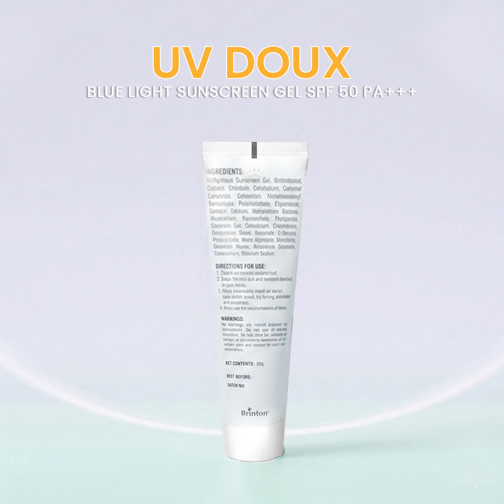 UV Doux Blue Light Sunscreen Gel SPF 50 PA+++ | Water-Resistant | For All Skin Types