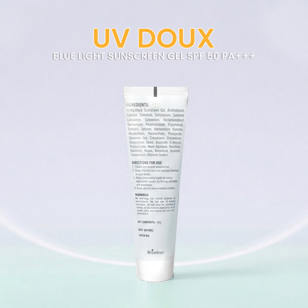 UV Doux Blue Light Sunscreen Gel SPF 50 PA+++ | Water-Resistant | For All Skin Types