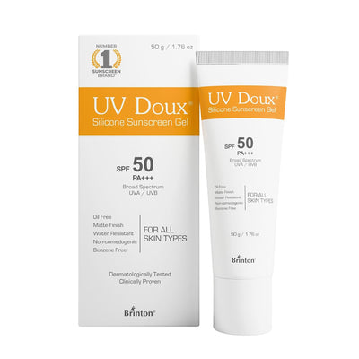 UV Doux Silicone Sunscreen Gel SPF 50 PA+++ | Oil-Free, Matte Finish & Water-Resistant