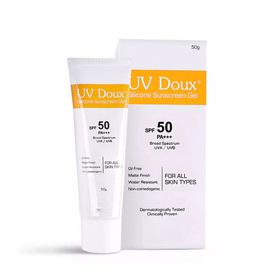 UV Doux Silicone Sunscreen Gel SPF 50 PA+++ | Oil-Free, Matte Finish & Water-Resistant